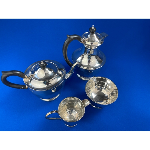 16 - Four Piece Viner's, Emile Viner Tea Set Comprising Of Tea Pot, Hot Water Jug, Sugar & Cream. Sheffie... 