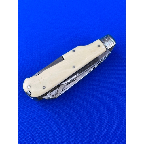 227 - Very Fine & Rare Example Of A Thomas Turner & Co. Gentleman's Multi Blade Pocket Knife. 12 Blades In... 