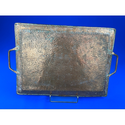 218 - Heavy Arts & Crafts Hammered Copper Tray.