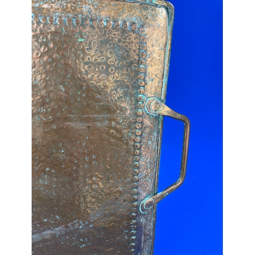 218 - Heavy Arts & Crafts Hammered Copper Tray.