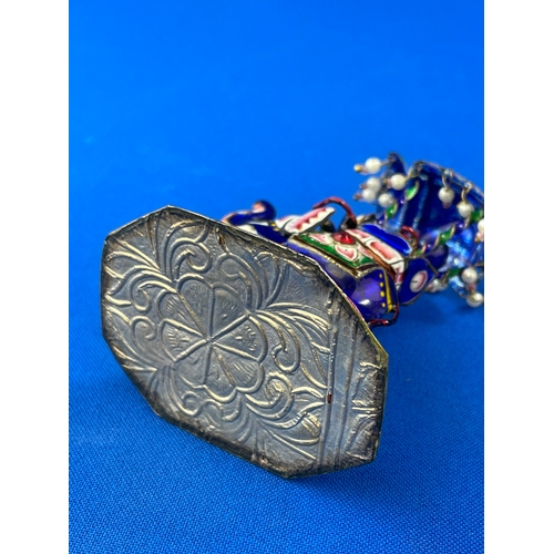 221 - Meenakari Elephant In Silver & Enamel