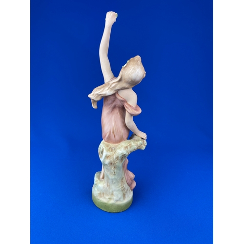 307 - Royal Dux Figurine. Repair To Arm As Pictured.