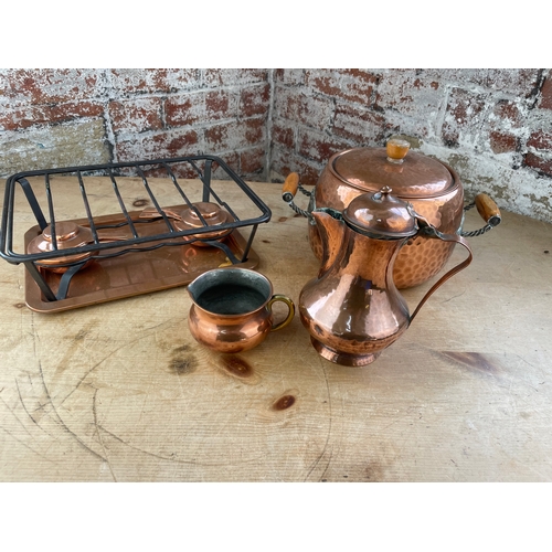 217 - Copper Items Inc. Vintage Fondue Set.