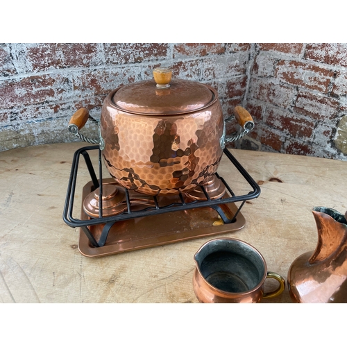 217 - Copper Items Inc. Vintage Fondue Set.