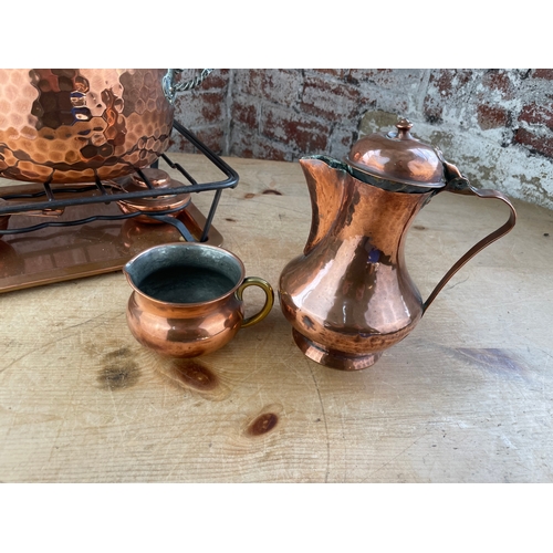 217 - Copper Items Inc. Vintage Fondue Set.