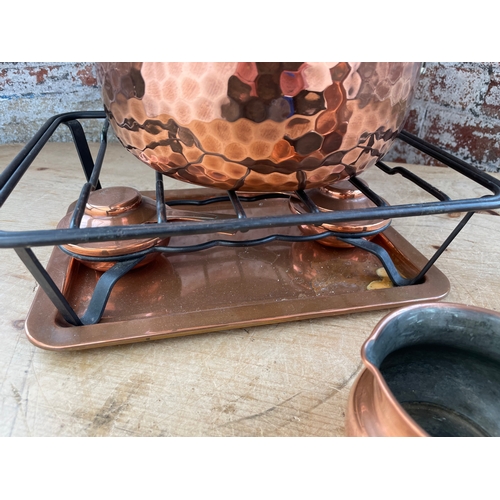 217 - Copper Items Inc. Vintage Fondue Set.