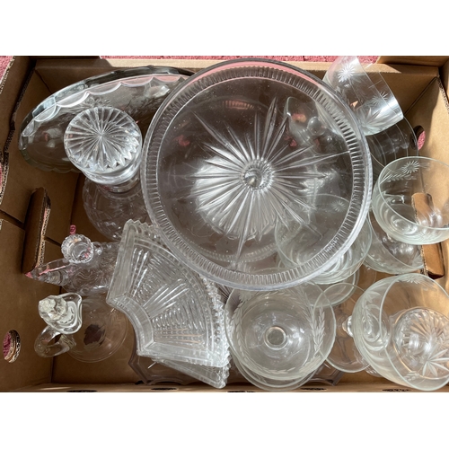 481 - Boxed Lot Of Quality Vintage Glass Items Inc. Cake Plates & Stands