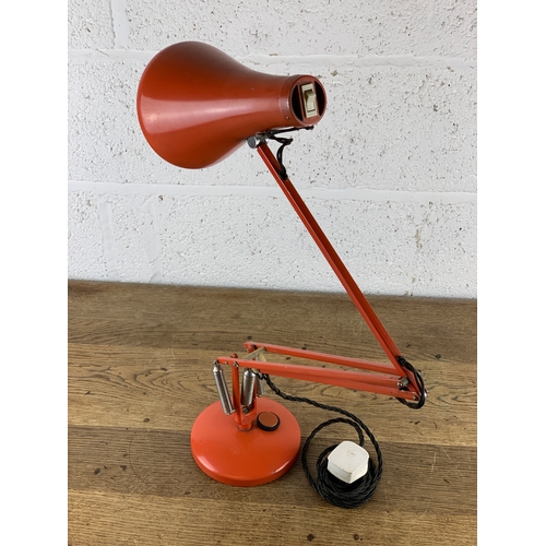 497 - Vintage Orange Anglepoise Lamp by Herbert Terry & Sons Ltd.