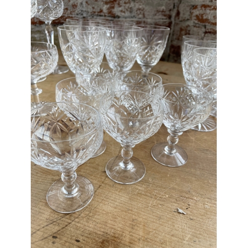 61 - Matched Set Of Cut Crystal Drinking Glasses. 5 Sets Of 6