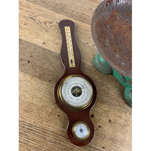 239 - Vintage Weighing Scales and Barometer