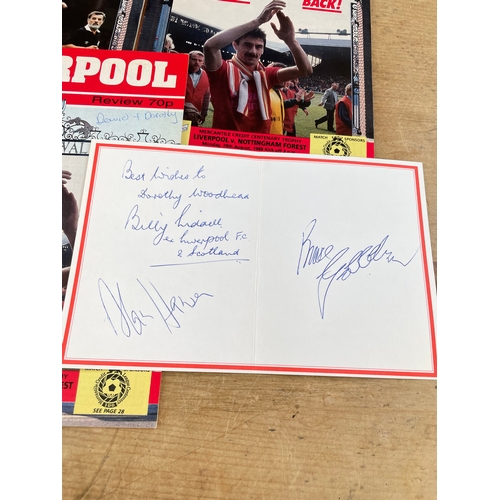 265 - Two Bruce Grobbelaar Autographs, Billy Liddell Signature & One Other. Vintage Liverpool Football Clu... 