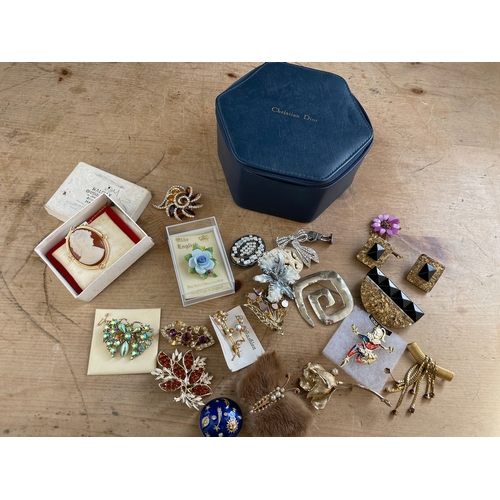 75 - Group of Vintage Brooches In A Christian Dior Box