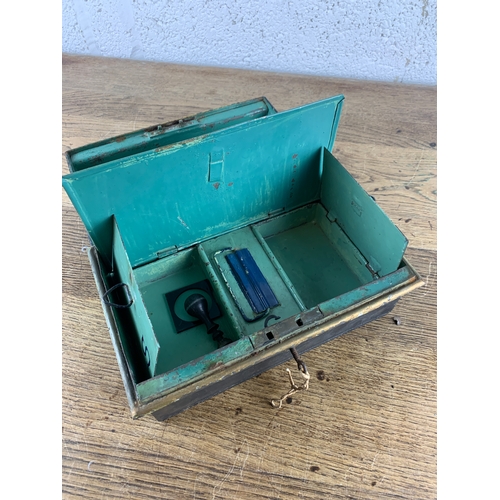 230 - Vintage Locking Steel Box with Key