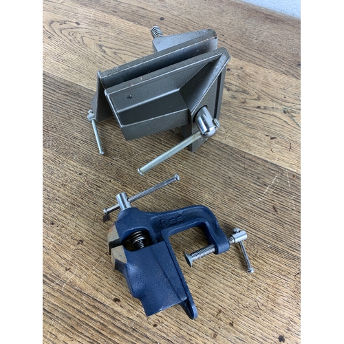 451 - Two Worktop Mounting Vice inc. Stanley 5702 'L' Shaped Vice