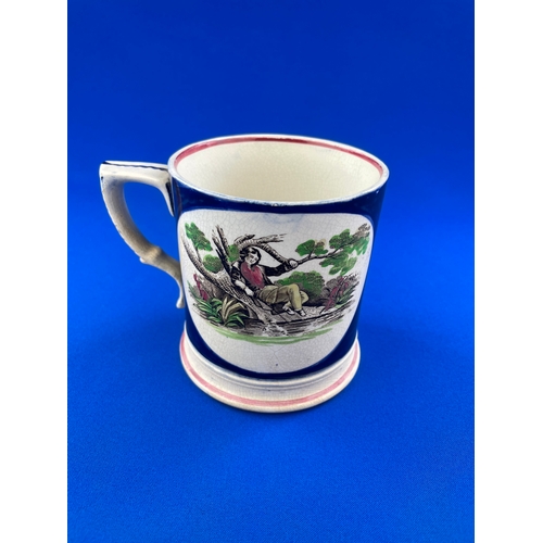 52 - Antique Sunderland Luster Frog Mug