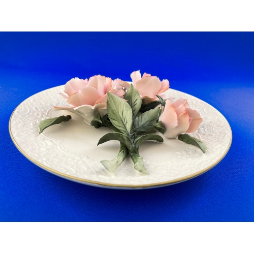 305 - Capodimonte Roses Wall Plate No Damage