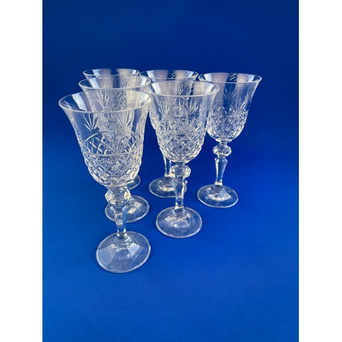 279 - Six Quality Cut Crystal Glasses