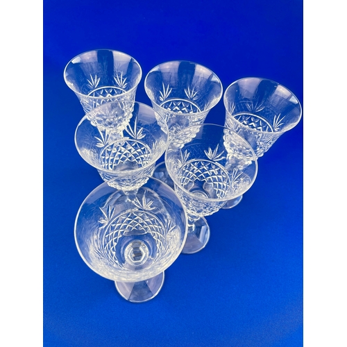 279 - Six Quality Cut Crystal Glasses