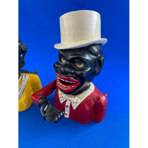 202 - Two Jolly Man Cast Mechanical Money Boxes