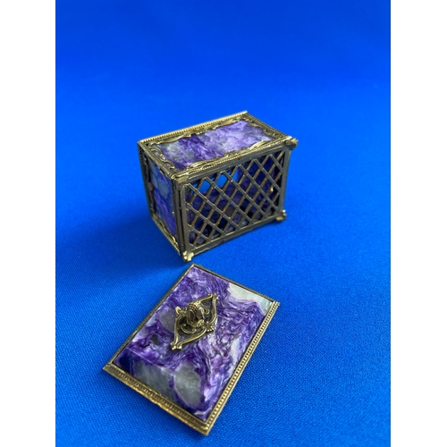 246 - Polished Hard Stone Pomander Box