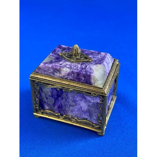 246 - Polished Hard Stone Pomander Box