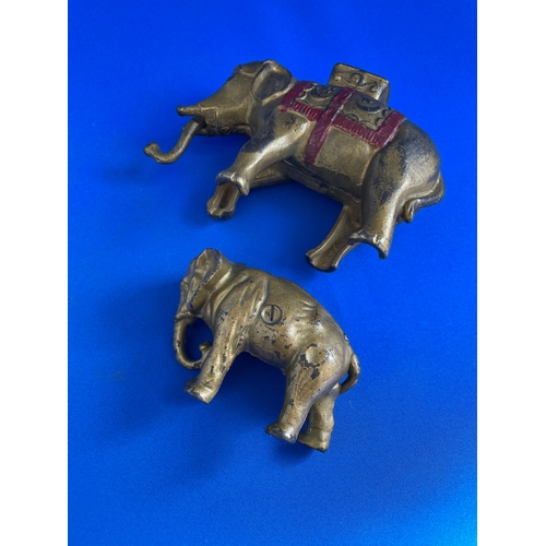 247 - Two Antique Cast Iron Elephant Money Boxes