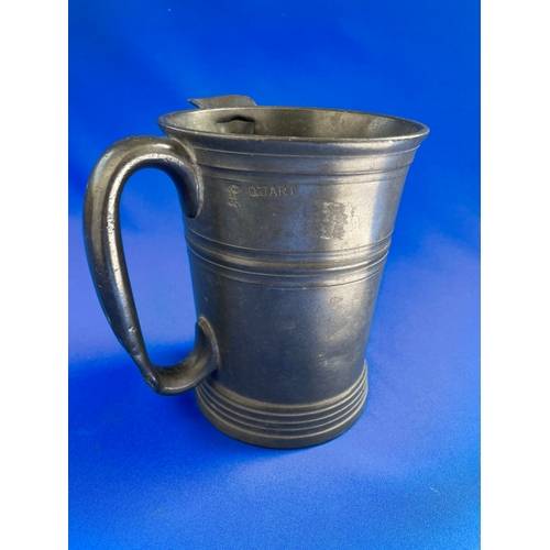 248 - Antique Pewter Quart Measure