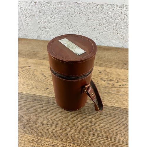 206 - Four Piece Leather Travel Whisky Bar