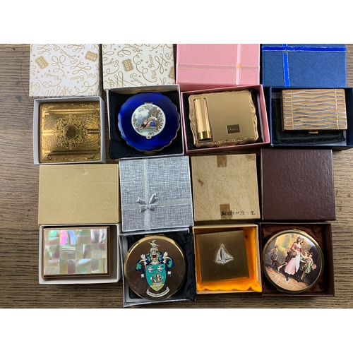 168 - 12 Vintage Handbag Make-up Compacts - Boxed and Some As New