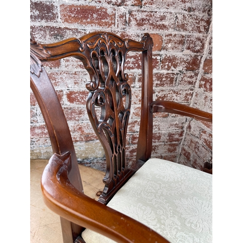 502 - Good Quality Ornate Vintage Childs Chair With Fretwork Back & Claw & Ball Feet.