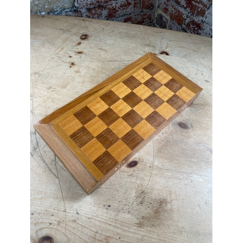 335 - Wooden Chess Board & Pieces