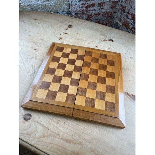 335 - Wooden Chess Board & Pieces