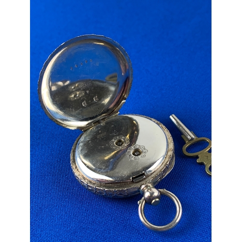 66 - Milleret Geneve 935 Silver Ladies Pocket Watch with Key