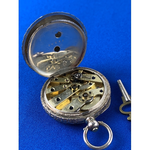 66 - Milleret Geneve 935 Silver Ladies Pocket Watch with Key