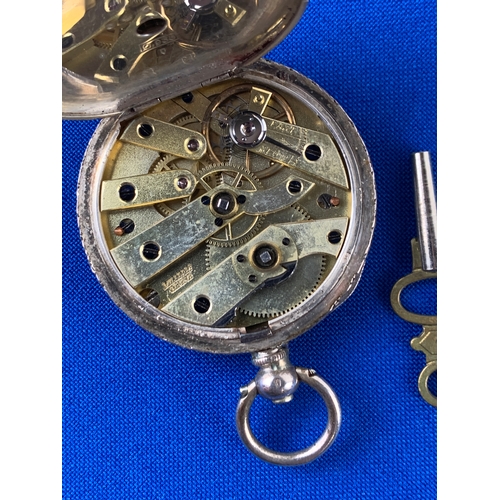 66 - Milleret Geneve 935 Silver Ladies Pocket Watch with Key