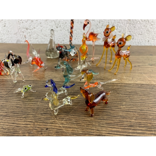 276 - Collection of Lamp Work Animals inc. Birds, Daschunds, Fish etc.