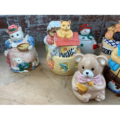 298 - Collection of Novelty Biscuit Barrels inc. Enesco Beatrix Potter and Rayware