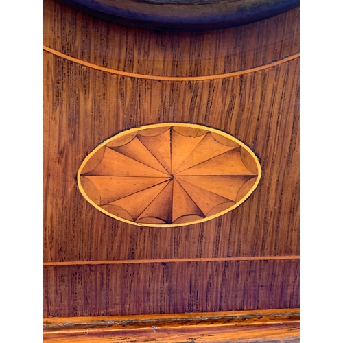 492 - Inlaid Marquetry Mantle Clock With Key