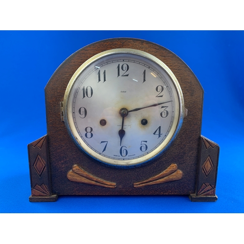 493 - James Walker Ltd. Striking Mantle Clock with Key