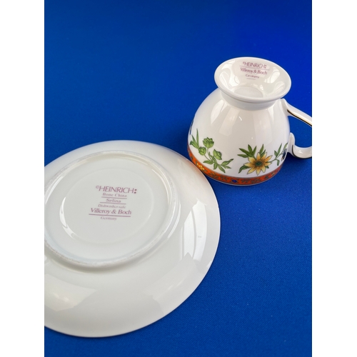 294 - Villeroy & Boch Selina Pattern Cabinet Cup & saucer. Discontinued Pattern.