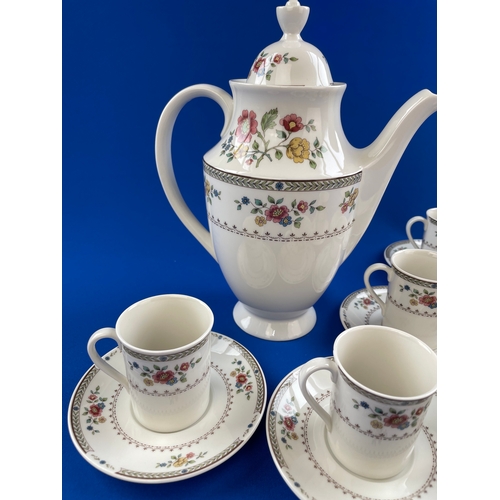 295 - Royal Doulton Kingswood Coffee Pot & 7 Demitasse Cups & Saucers