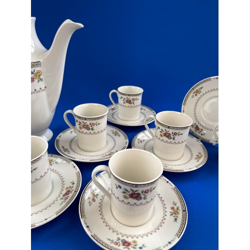 295 - Royal Doulton Kingswood Coffee Pot & 7 Demitasse Cups & Saucers