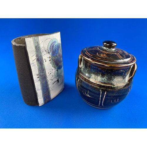 296 - Two Items Of Studio Pottery Inc. Katy O'Neil Wrap Pot & Winchcombe Pottery Stoneware Tureen