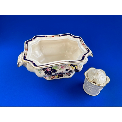 297 - Large Masons Ironstone Mandarin Pattern Tureen & Aynsley Jam Pot