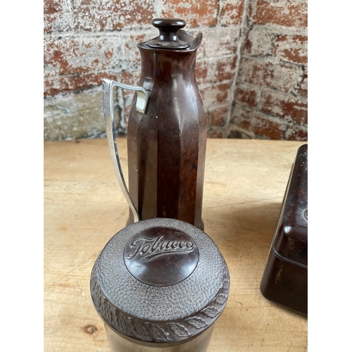 158 - Group Of Vintage Bakelite Items Inc. Thermos, Tobacco Box Etc.