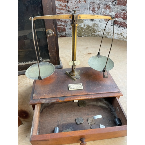 152 - Antique Weighing Scales & Cabinet By John Nesbitt