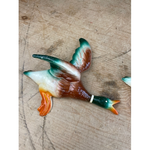 132 - Vintage Trio Of Flying Wall Ducks