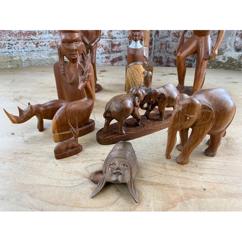 117 - Collection of Largely African Hard Wood Carvings