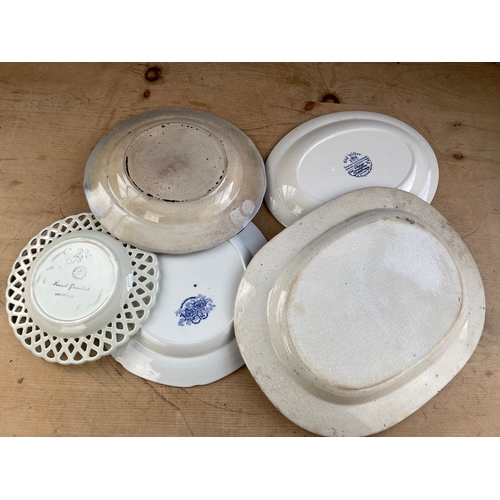 287 - Antique & Vintage Plates. Blue & White, Willow Pattern Etc.