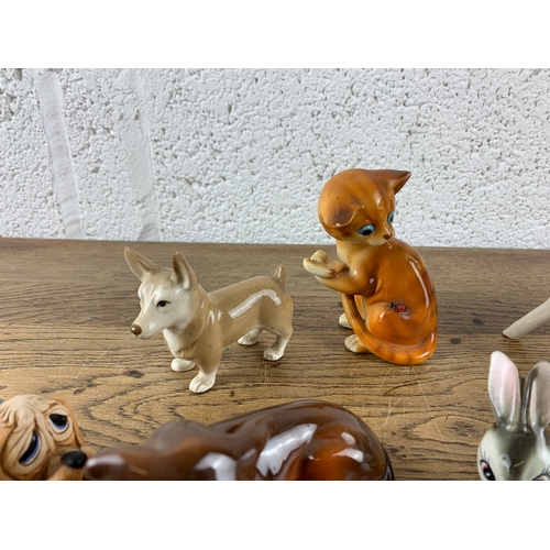 285 - Collection of Vintage Ceramic Animals and Pendelfin - English and West German